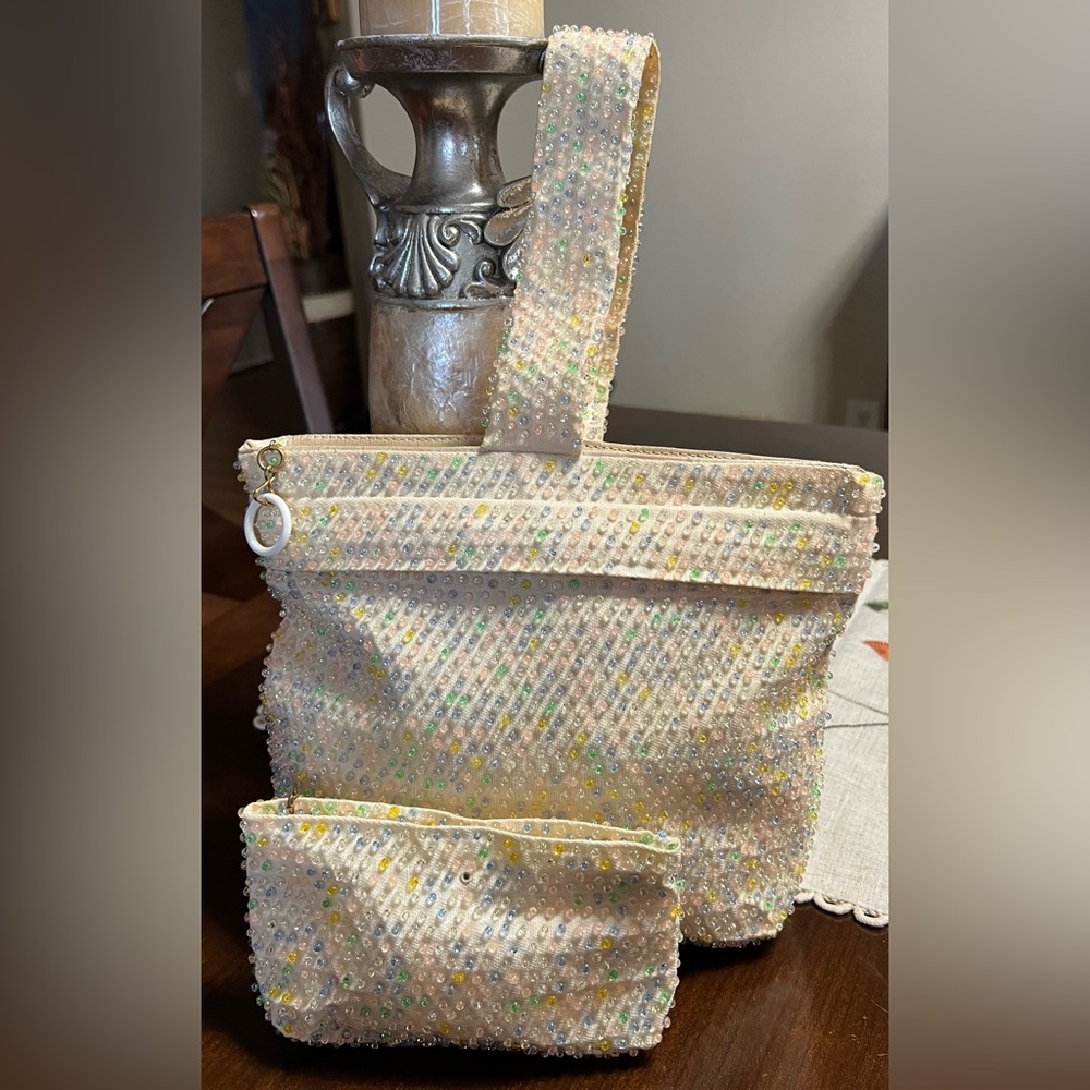 Chic Beaded Wristlet and Clutch Set